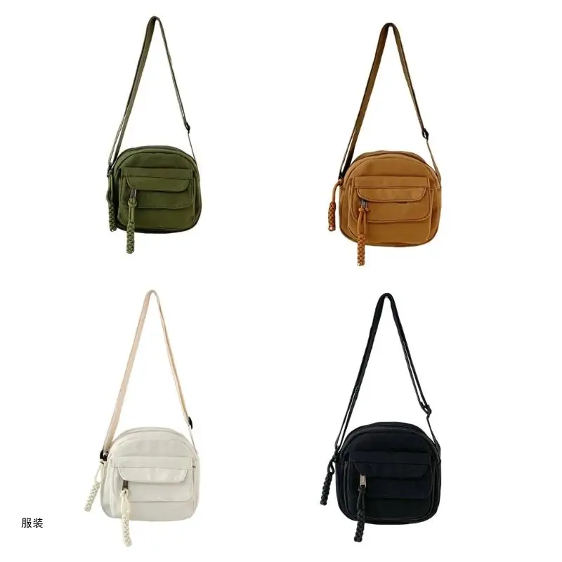 

D0UD Crossbody Bag Shoulder Bag for Girl Women Solid Color Trendy Canvas Bag Fashion Leisure Bag Bag Cellphone Bag