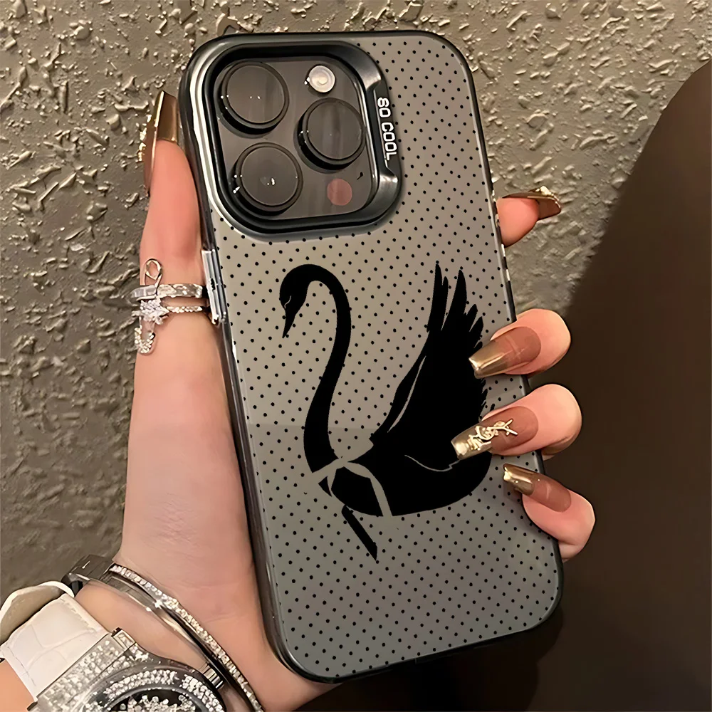 Wave Dot Black Swan Phone Case for Infinix Hot Note Zero 60i 60 50 40 30 30i 20 12 Smart 10 9 8 7 6 5 Pro Plus 4G 5G Back Cover