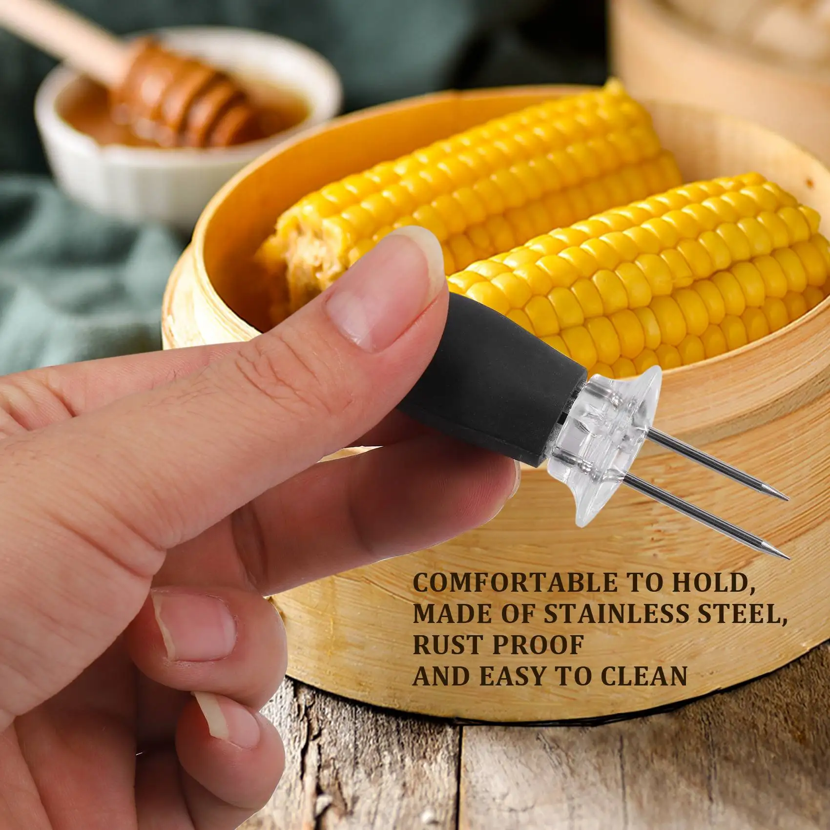 

Портативный держатель для фруктов, 20 шт./10 пар, держатели для кукурузы, портативный держатель для фруктов, принадлежности для барбекю, кукуруза из нержавеющей стали на початках, барбекю Fo