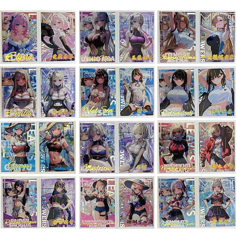 Anime Goddess Story Elysia Ganyu Nishikigi Chisato Raiden Shogun Bi-Fold Book Cards Christmas Birthday Gifts Children's Toys