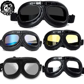 Motorrad Vintage Brille Retro Brille Brille Brille Helm brille Motrcross Roller Fahrrad Radfahren wind dicht