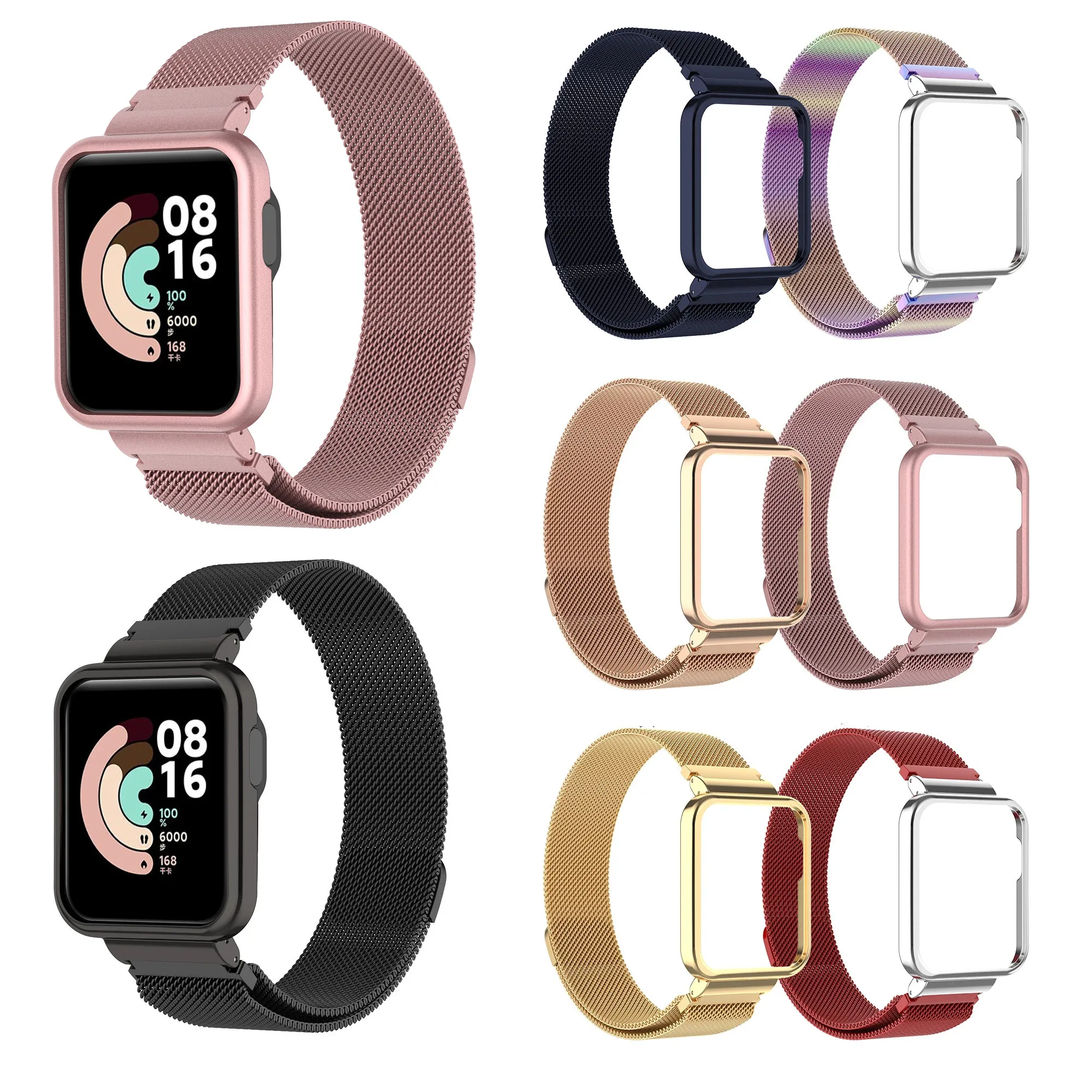 Milanese loop For Xiaomi Mi Watch Lite strap Metal Magnetic Band Redmi watch 2 lite/Redmi watch 1 2/Horloge 2 Bracelet+Case