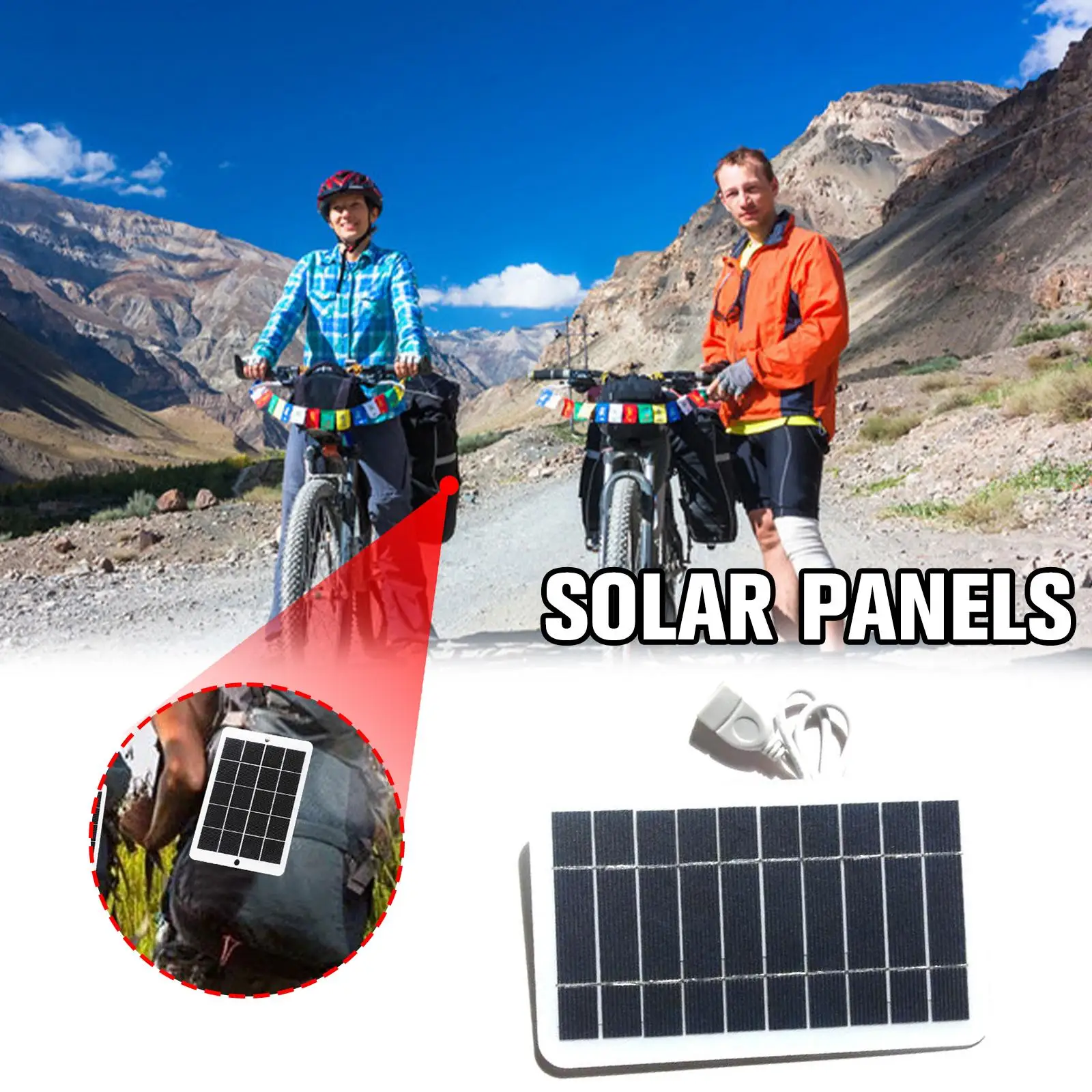 USB Solar Charger Panel 2W 5V 400MA Solar Panel Output USB Outdoor Mobile Power Bank Portable Charger For IPhone