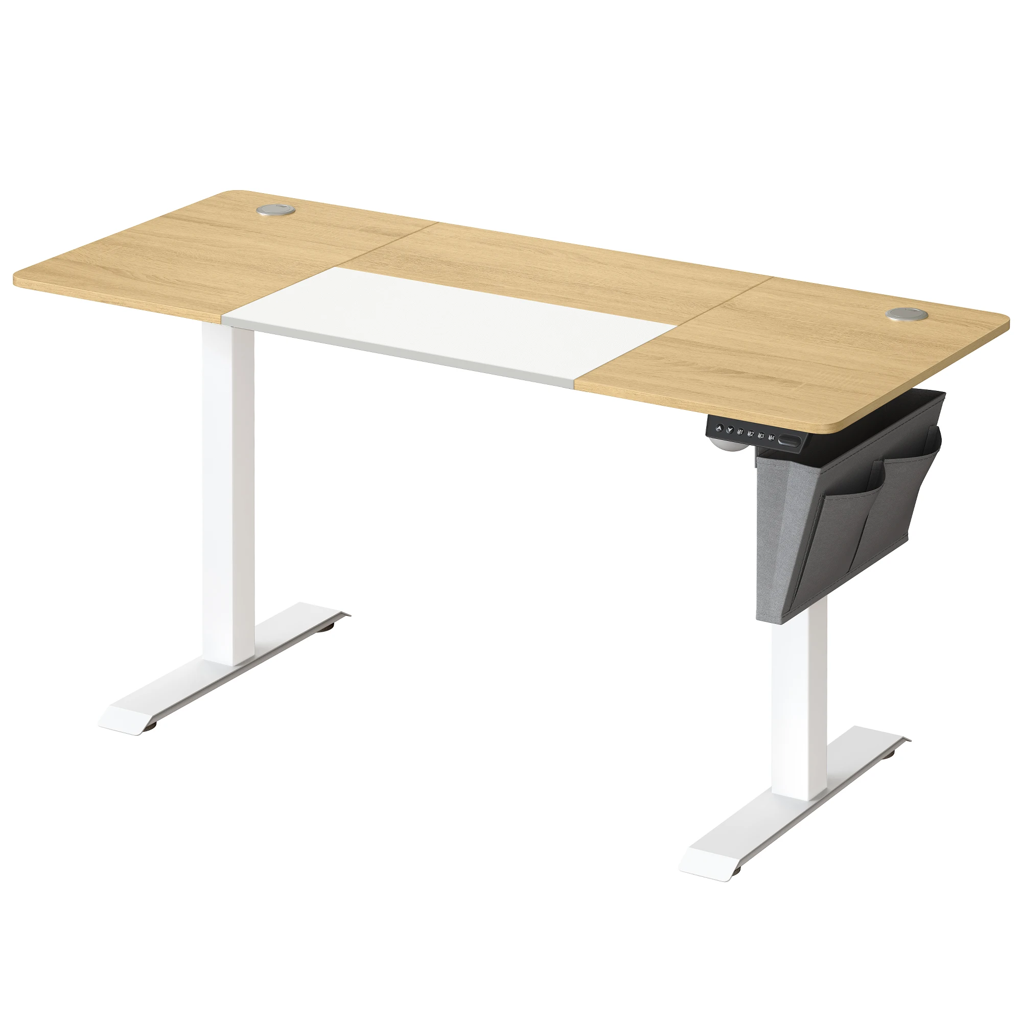 SONGMICS Height adjustable desk electric, 60x140 x (72-120) cm, continuously adjustable, spliced plate