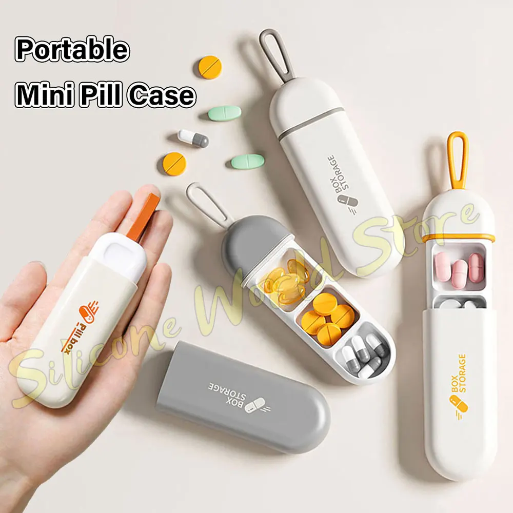 SW Portable 3 Grids Mini Pill Case Travel Small Pills Box Medicine Vitamin Fish Oils Storage Packaging Box Daily Pill Container