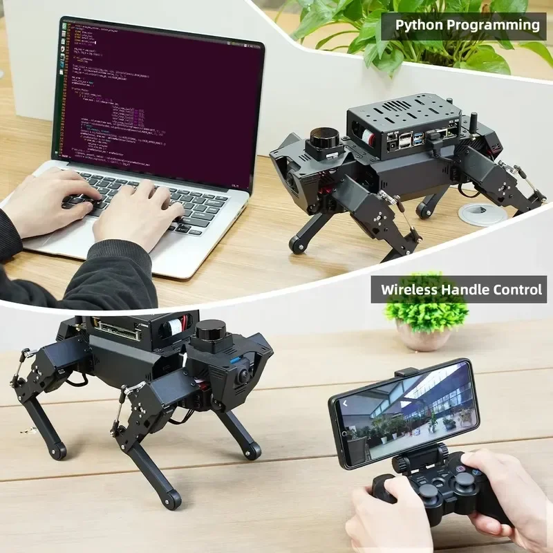 2026 Hot Hiwonder ROSPug Intelligent Electric Mechanical Quadruped Robotic Pet STEM Toy Python Programming Educational Smart