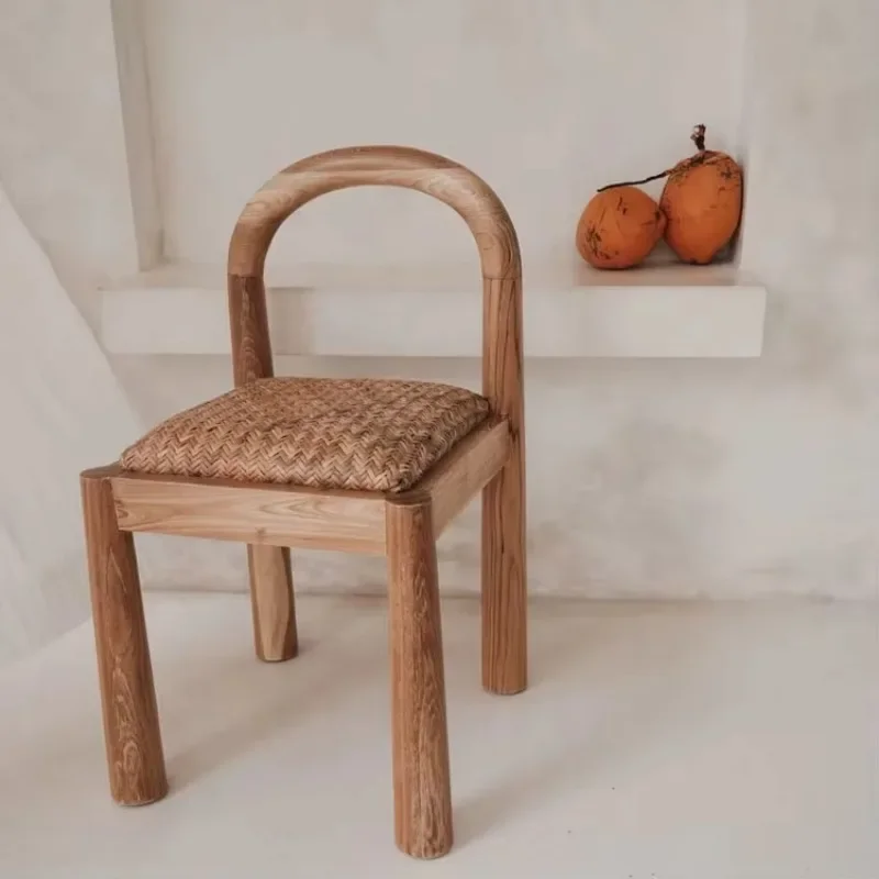 Modern Italian Creative Solid Wood Vine Weaving Chair Vintage Homestay Restaurant Designer  Dining