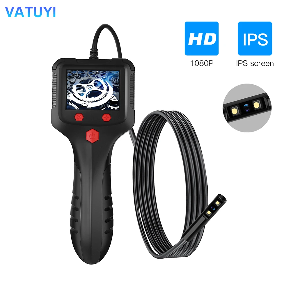 

FHD Borescope 2.4" IPS Screen Endoscope Inspection Camera with Lights Handheld IP67 Waterproof Sewer for Cars Industrial use