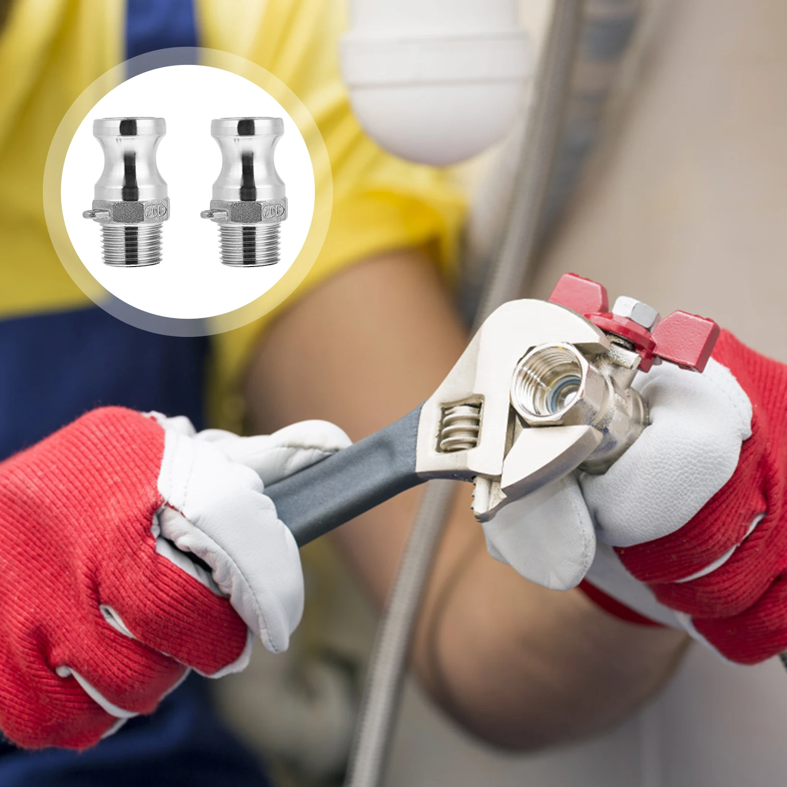 

2 Pcs Quick Connector Stainless Steel Camlock Adapter Corrosion Resistant Hose Fitting Type F Male Groove NPT Female Threaded