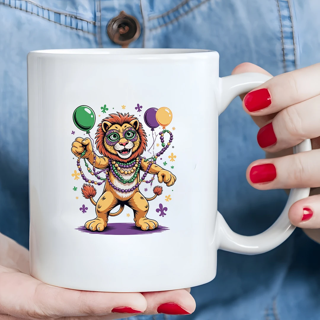 

11oz Cartoon Lion Holiday Mug Kids Cold & Hot Drink Cup Christmas Gift Family Office Cup