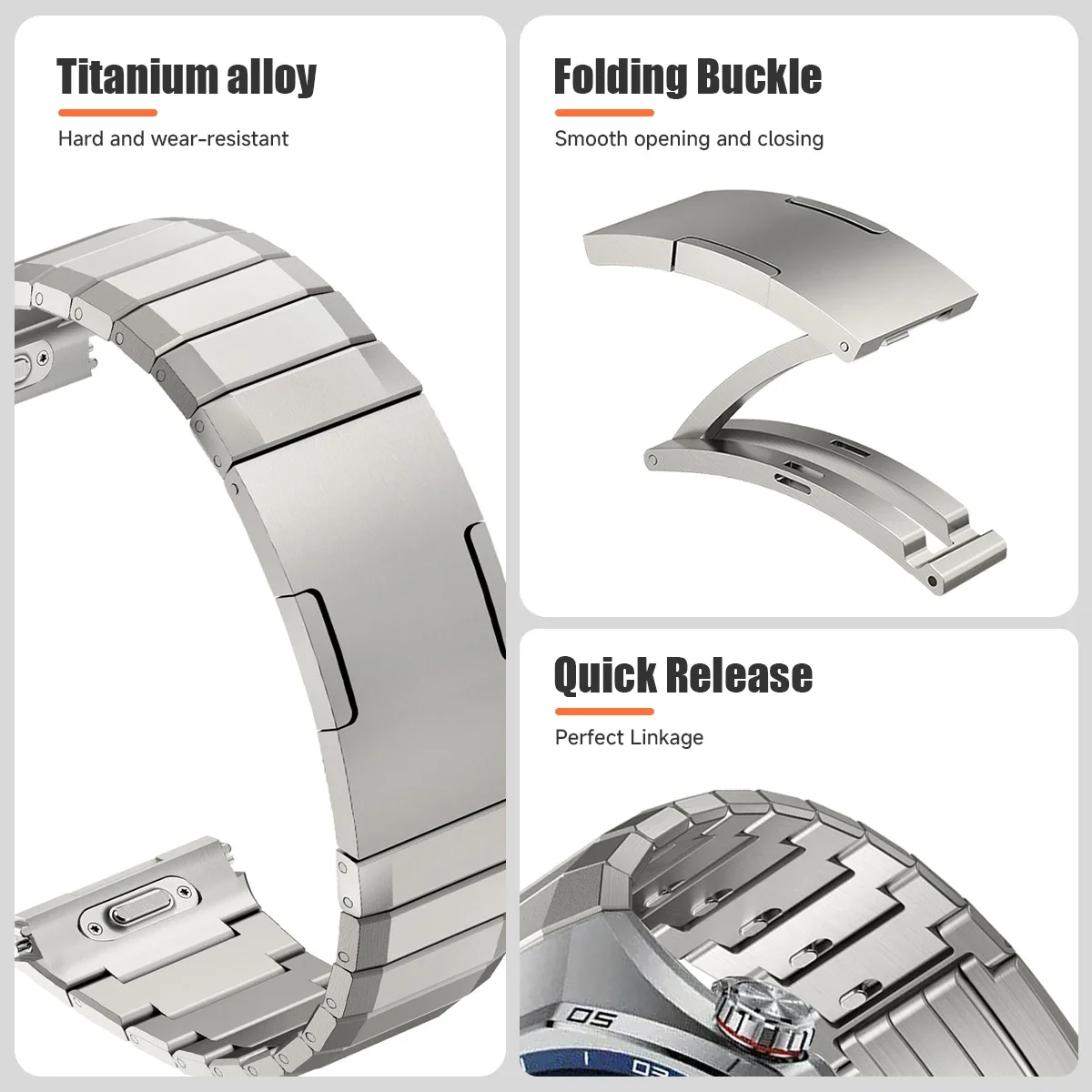 No Gap Titanium Alloy Watchband for Huawei Watch GT6 Pro 46mm Official Quick for Huawei GT 7 Pro 46mm Luxury Adjustable Bracelet