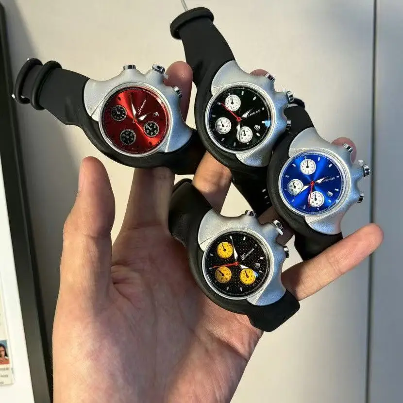 DENVOSI Y2K chronograph watch, retro futuristic Oakley style watch