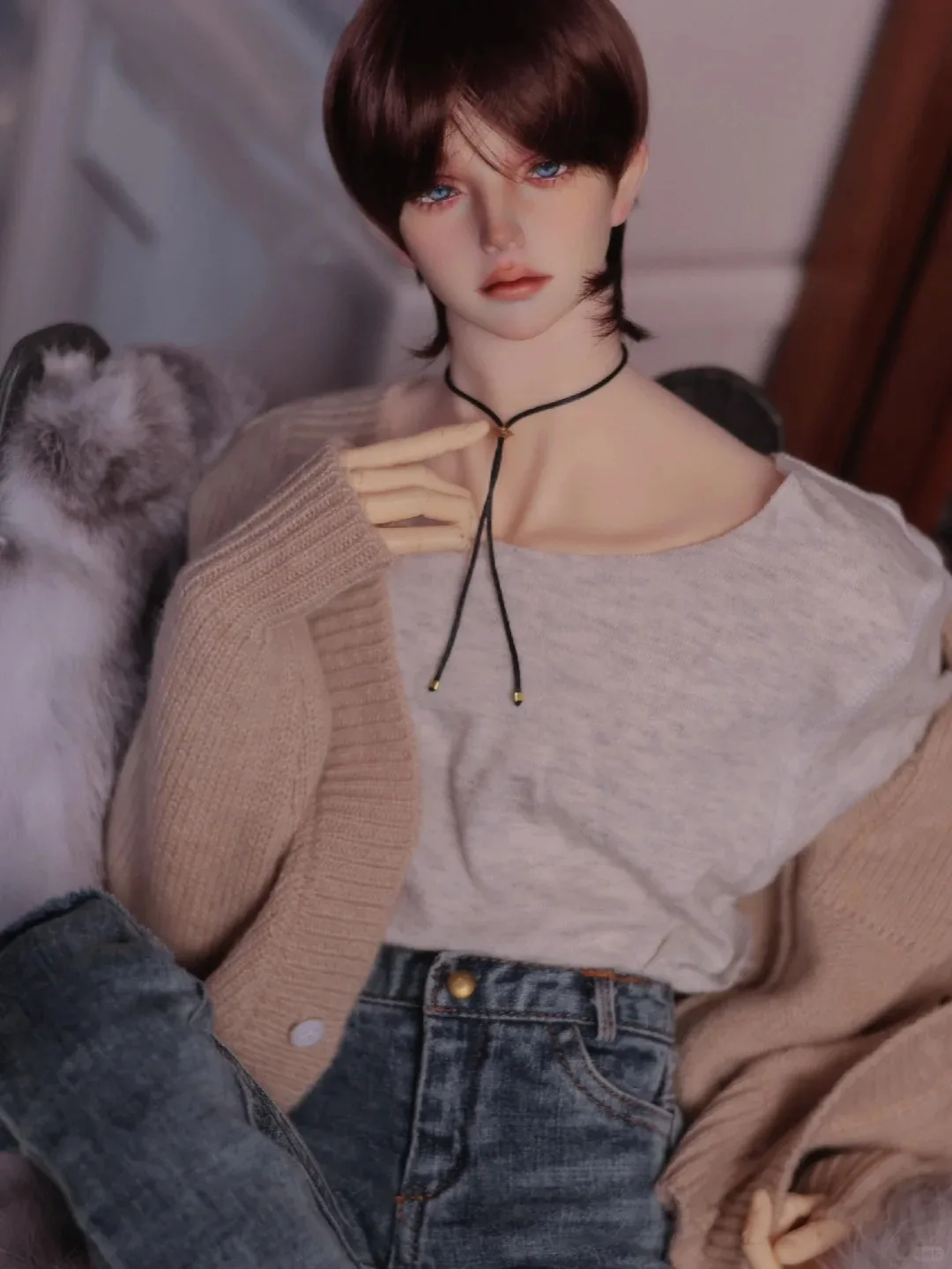 Max Size SD BJD Doll 1/2 ABADON Bench 100cm Male Baby SD in Stock Handsome Noble Joints Can Move Makeup In Stock