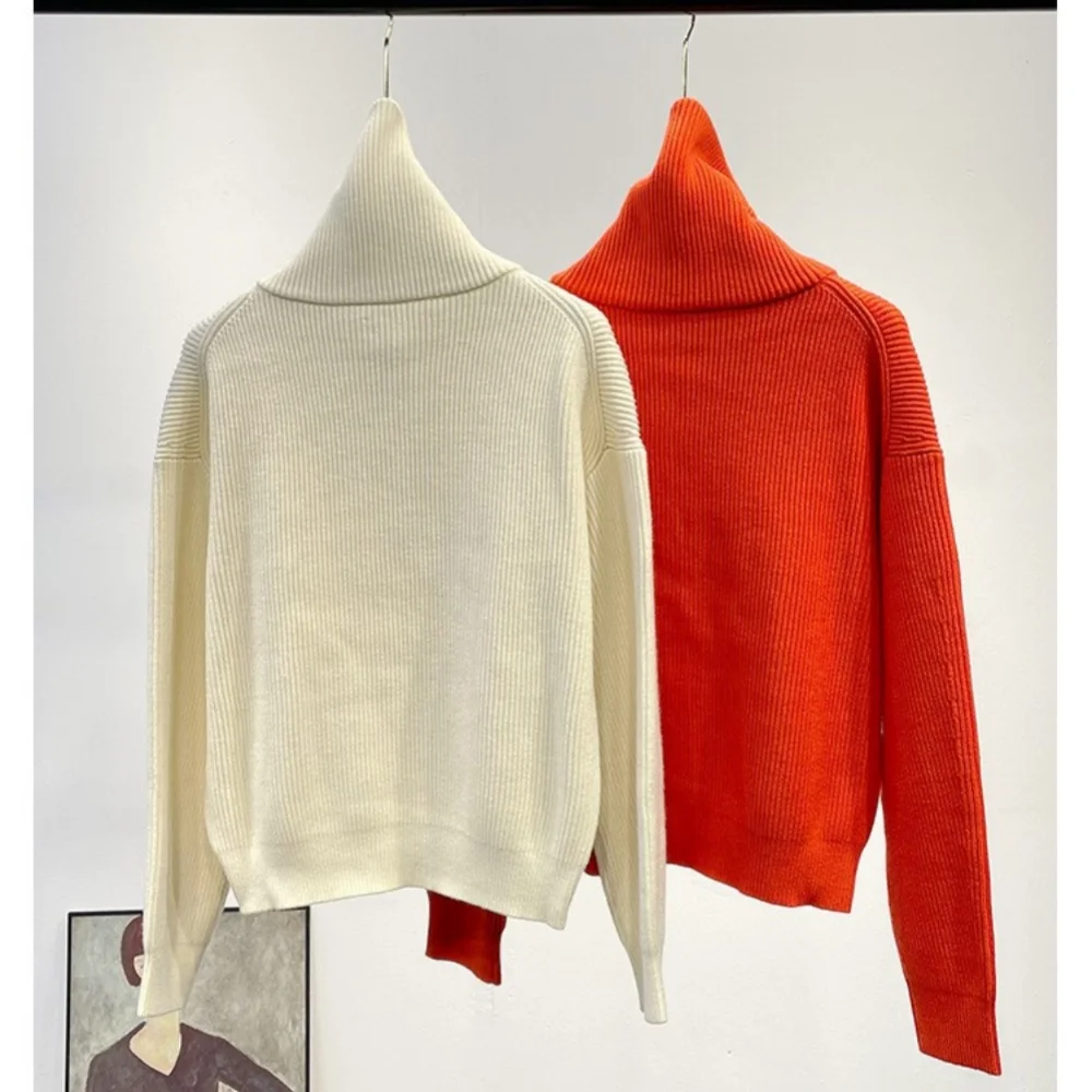 Autumn and Winter Women's New All-match Half-zipper Sweater