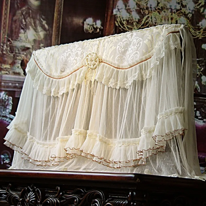 European lace fabric TV dust cover, 55-inch LCD TV protective cover, wall-mounted decorative main screen shield