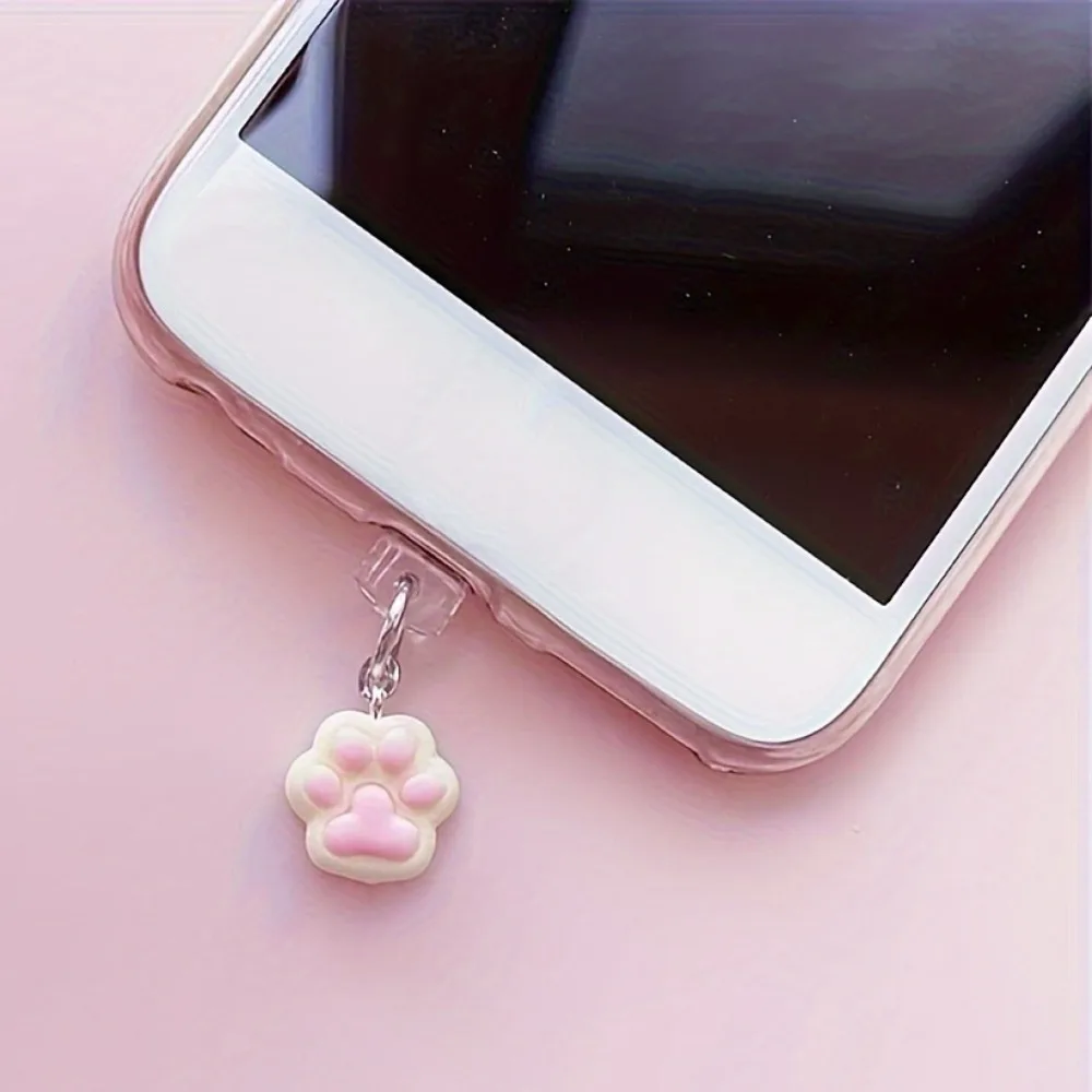 Telefoon stofplug schattige klauw diamant telefoon accessoire hanger decoratie voor iPhone Type-C oplaadinterface