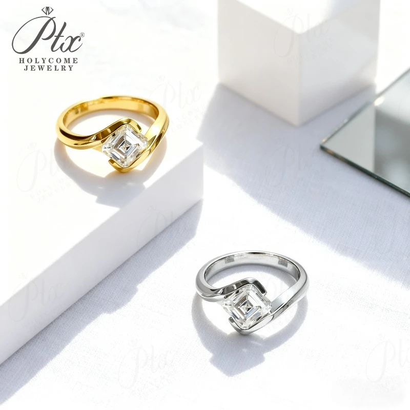 

Asscher Cut 1 3ct Moissanite Ring Clear Spark High White Gold Yellow Gold Stylish Jewelry Women Wedding Choice
