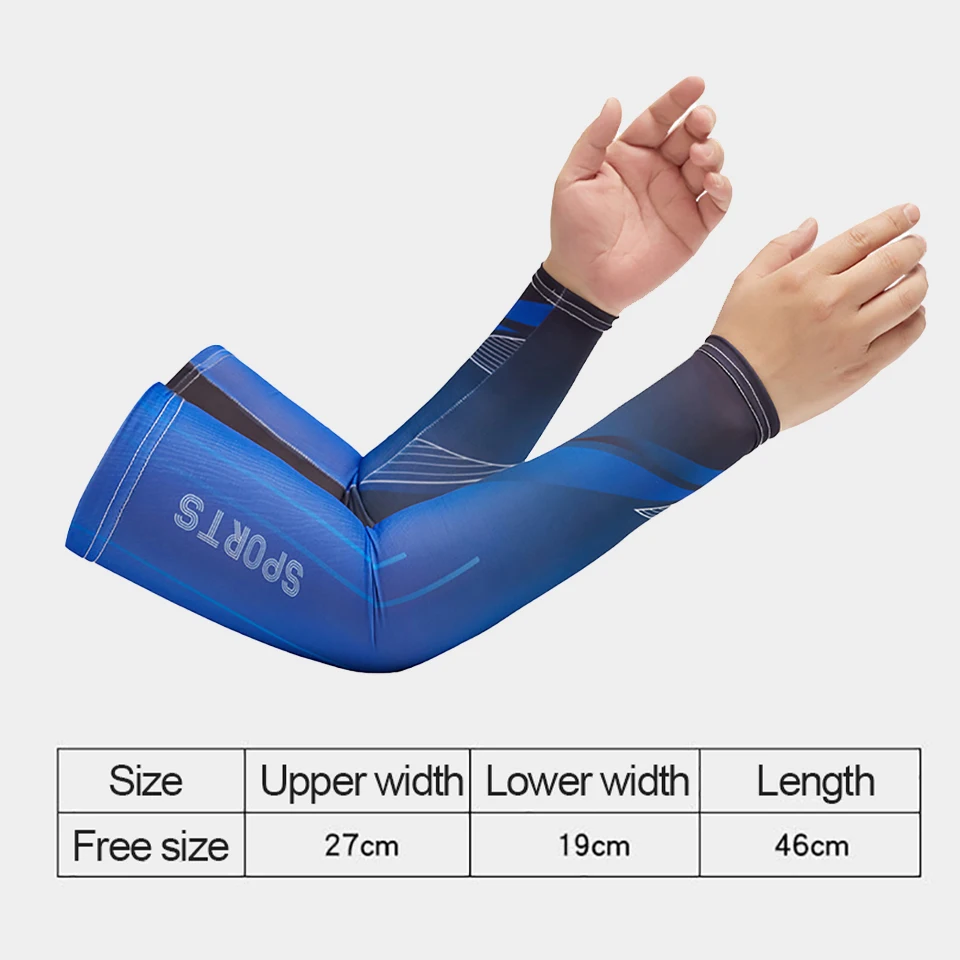 GETINFIT 1Pair Summer Ice Sleeves Moisture-absorbing Quick-drying Sun-protective Ice Silk Sleeves Outdoor Cycling Fishing Sleeve