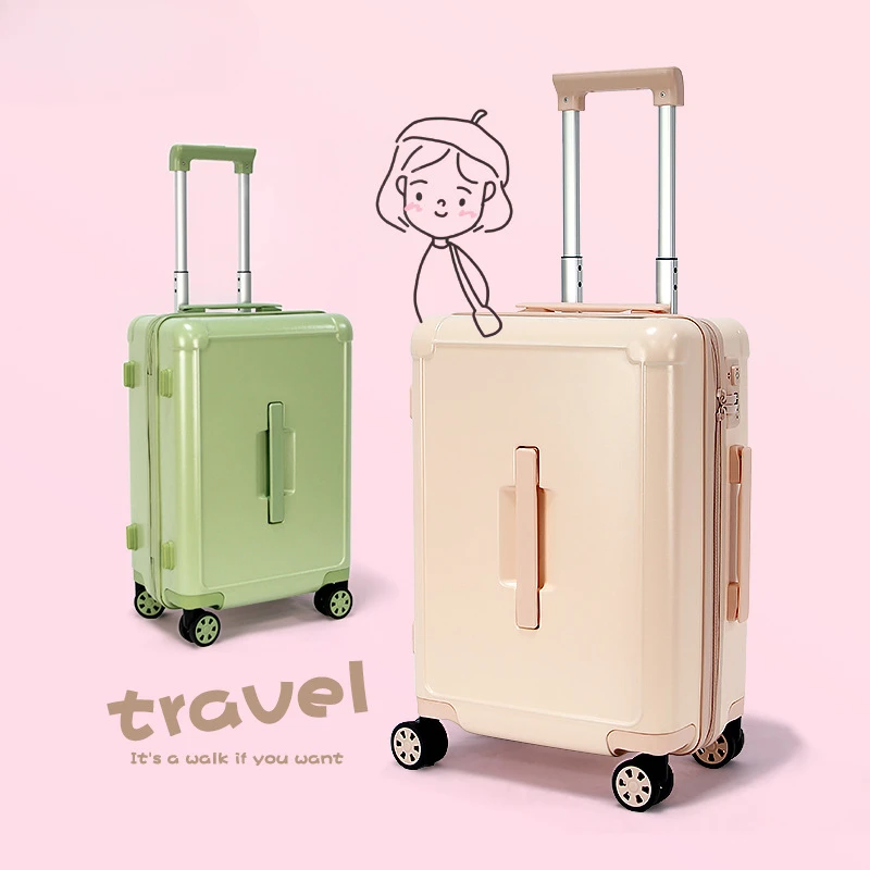 Macaron Color Rolling Luggage Travel Suitcase Fashion Large Capacity Trunk Multifunctional Suitcases Silent Universal Wheel Case