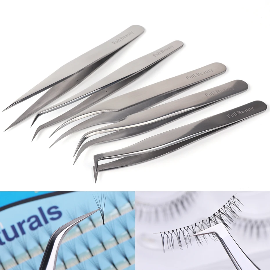 1 pçs profissional inoxidável sobrancelha pinça forcep cílios extensão clipe trimmer alta presicion pinças ferramenta de maquiagem LYU01-05-1