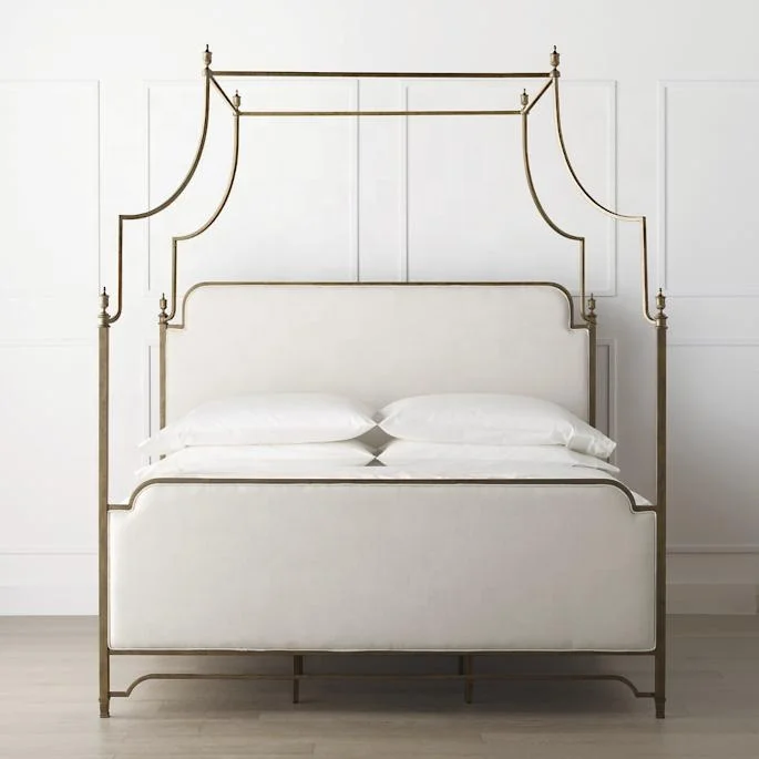

Luxury retro interior furniture metal frame bedroom canopy bed