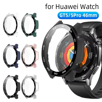 PC + capa de vidro temperado para Huawei Watch GT 5 Pro 46mm / GT5 46MM Protetor de tela de cobertura completa para Huawei Watch GT 5Pro