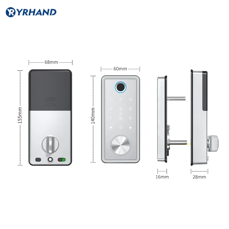 Imagem -05 - Tuya Smart Deadbolt Door Lock Tuya App Wi-fi Keyless Teclado de Impressão Digital Bloqueio Bluetooth Digital Porta Eletrônica para Casa