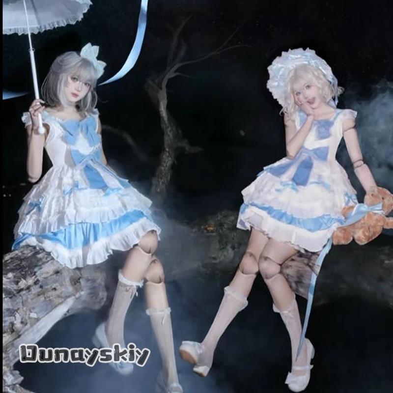 Eggy Party Anna, Anya disfraz de Cosplay {Dunayskiy} vestido gótico japonés de Lolita Y2k con lazo de encaje disfraz de mujer disfraz de Halloween para niñas