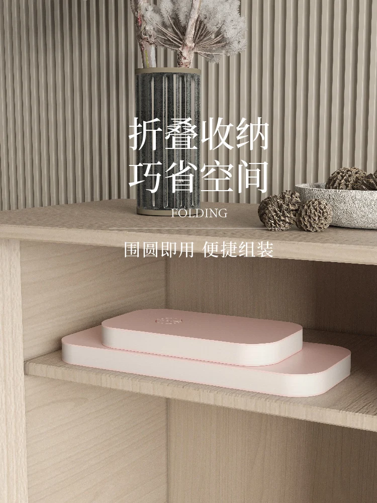 Small Bench Pink Folding round Short Stool Stylish Teapoy Small Furniture