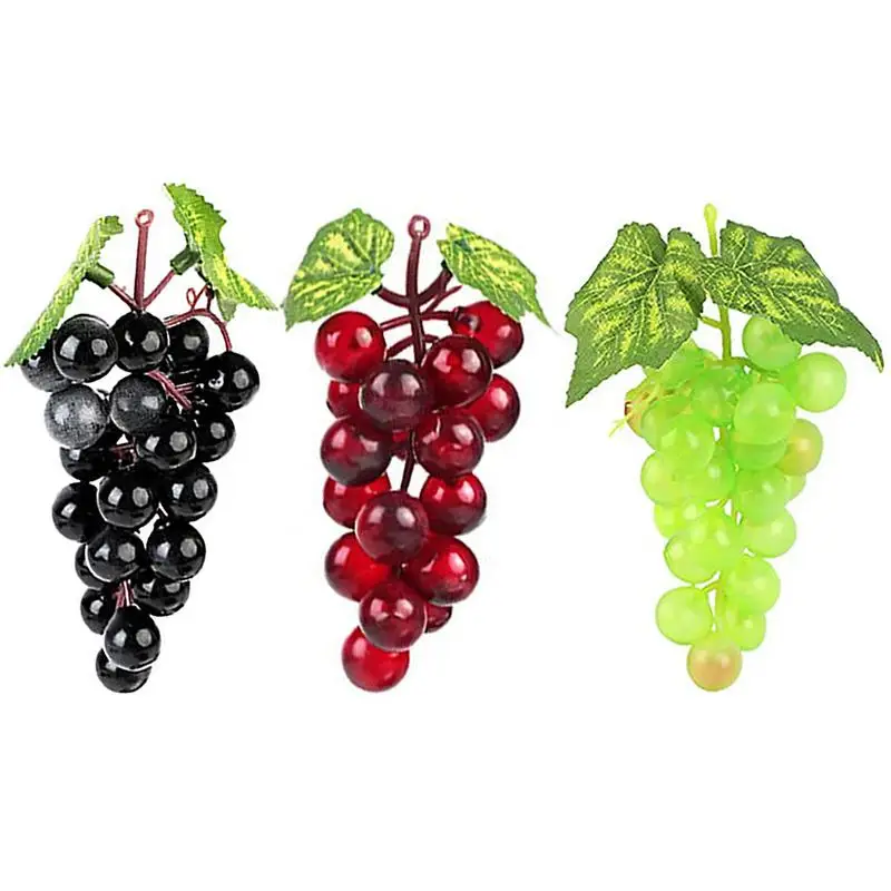 1 Bunch Fake Grape Artificial Plastic Faux Fruit Home Garden Decoration