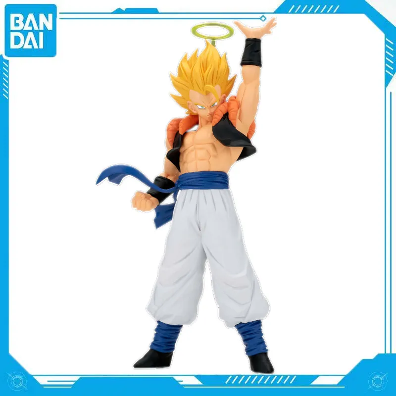 Bandai Genuine Anime Dragon Ball Z Gogeta Super Saiyan PVC 17cm Character Battle Scene Figure Ornament Model Toy Gift Collection