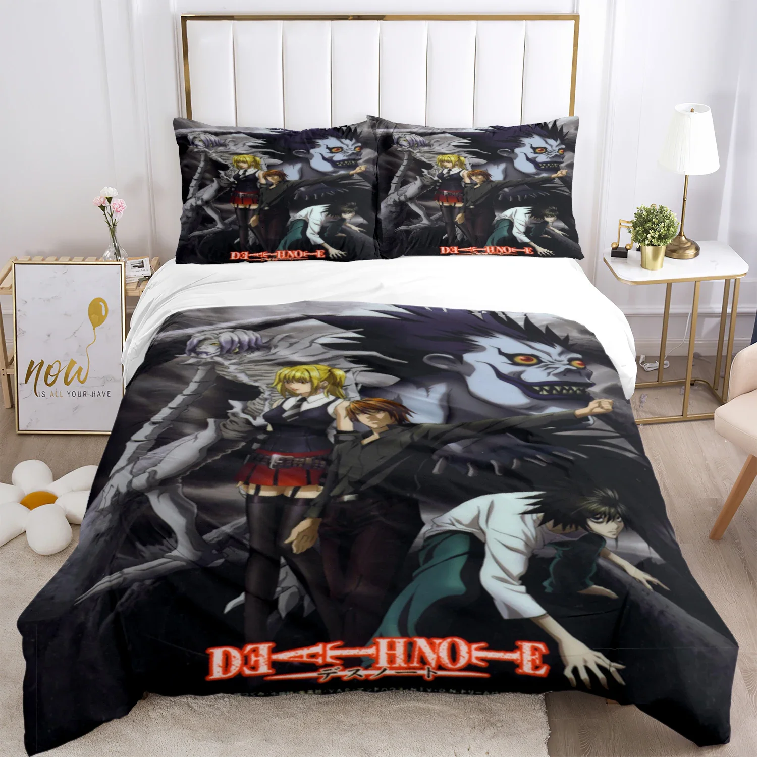 

Death Note Print Three Piece Bedding Set Fashion Article Children or Adults for Beds Quilt Covers Pillowcases Bedding Set Gift