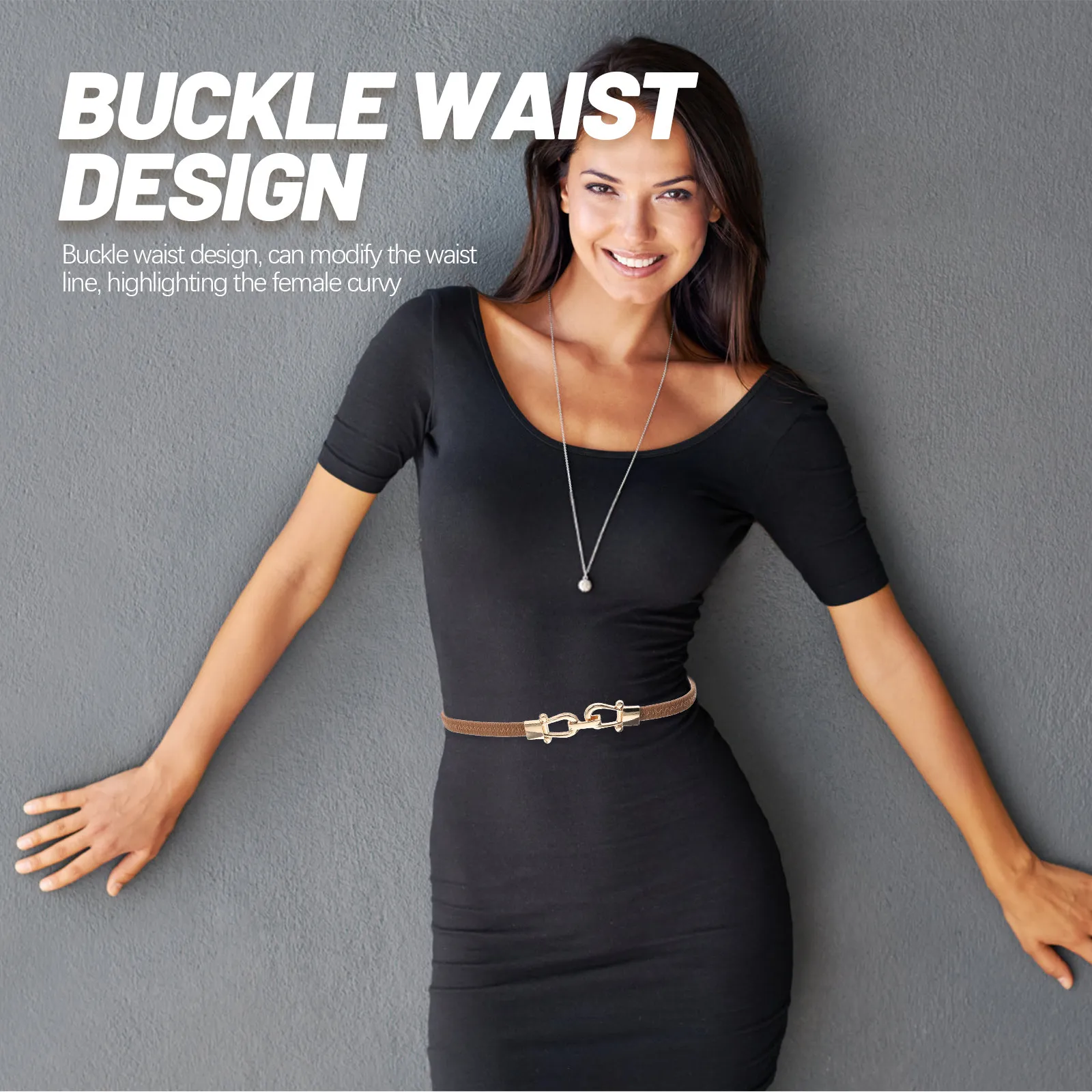 

2Pcs Women Waist Belt Dress Belts Minimalist Buckle Stylish Belts for Pants Skirt Wedding Dress Daily Wear Fashion