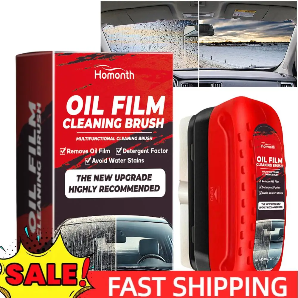 Powerful Car Windshield Cleaner Auto Glass Sponge Cleaning Brush Windshield Oil Film Cleaner Windshield Oil Film Stain Removal