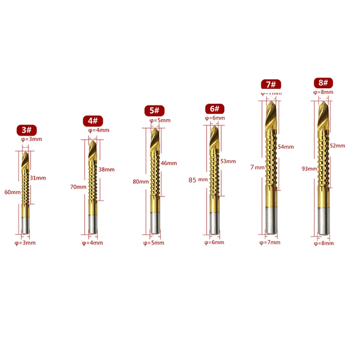 6 buah 3-8mm alat pemotong Grooving bor bergerigi, bor pertukangan kayu