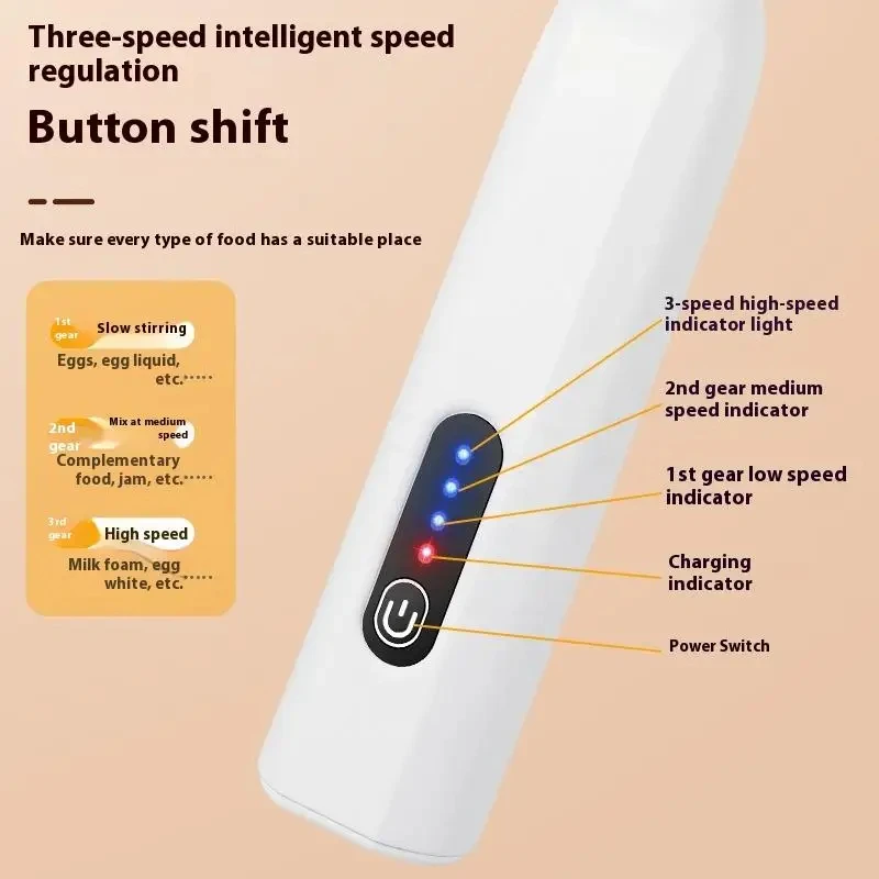 미니 우유 거품기, 휴대용 계란 거품기, 휴대용 커피 머신, 크림 메이커, 3단 가정용 주방 식품 재료 믹서