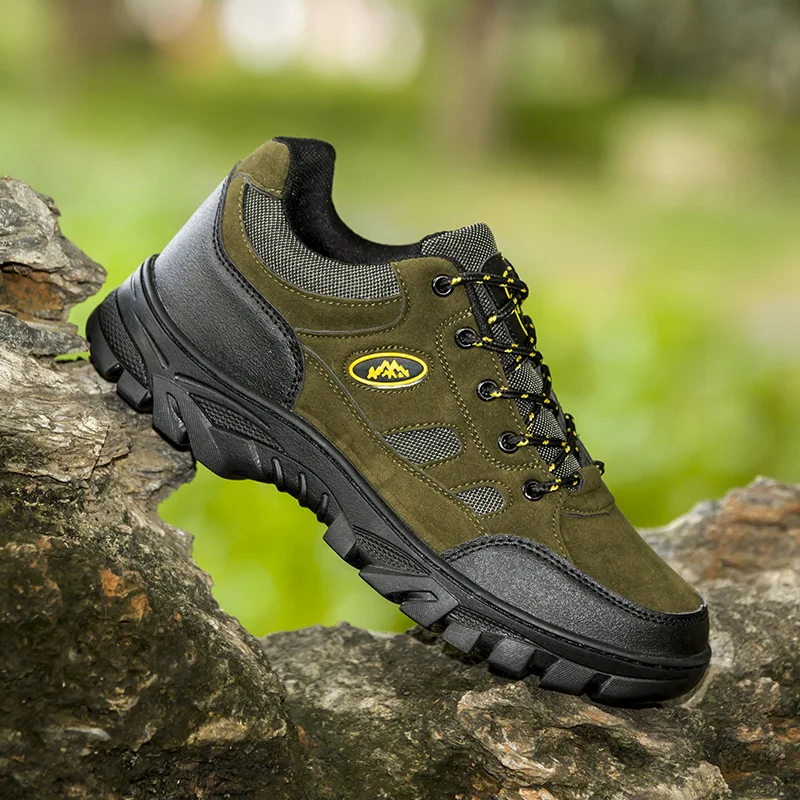 Outdoor Men's Hiking Shoes Non-slip Men's Climbing Shoes Casual Trekking Sneakers Comfortable Wear-resistant Lace-Up Sports Shoe
