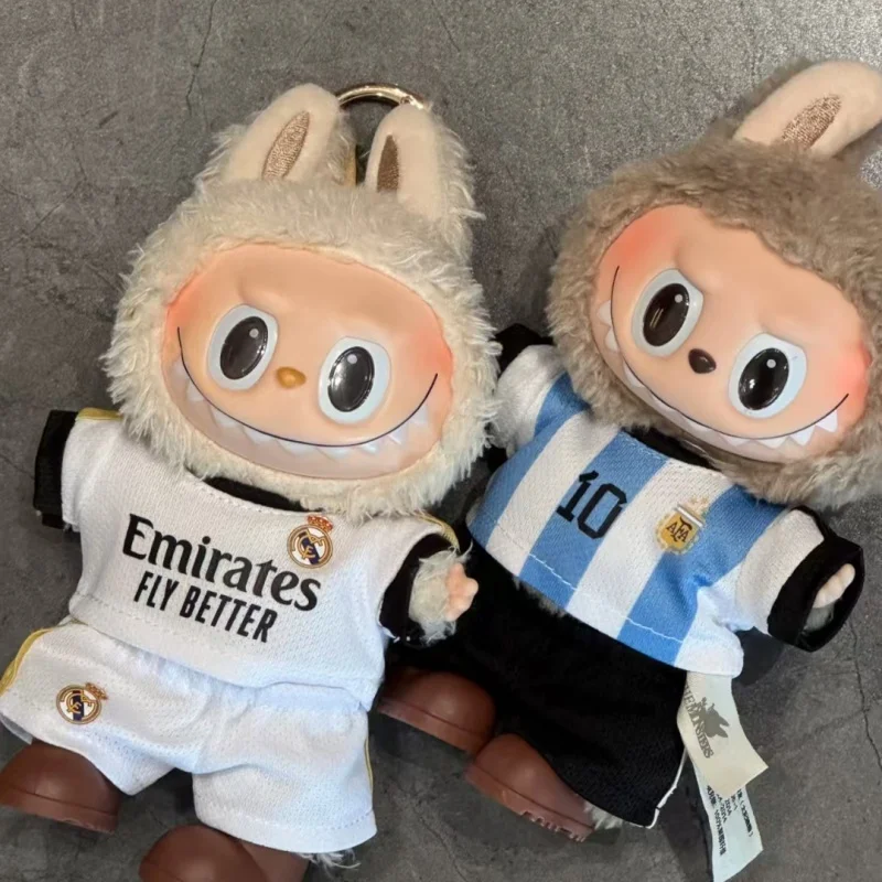 Pakaian Labubu Baru 2025 V1 V2 V3 Jersey Sepak Bola Basket Aksesoris Pakaian Boneka 15-17cm Boneka Plush Universal (Tanpa Boneka)