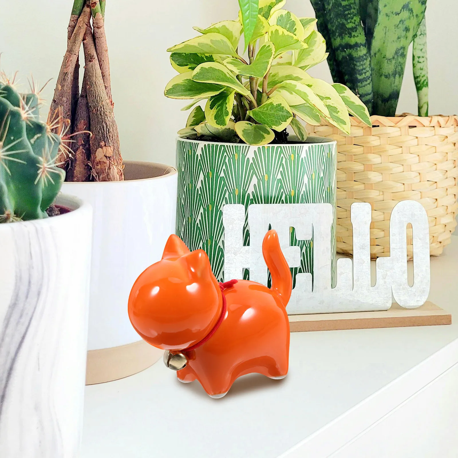 

Ceramic Kitten Cat Statue Craft Decor Adornment Statues Animal Figurine Home Ornament Shaped Figures for Indoor