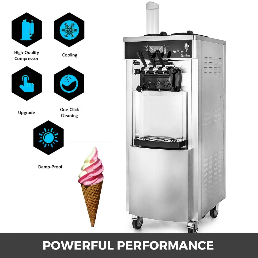 

Commercial 3 Flavor Soft Ice Cream Machine Milk Fruits Ice Cream Vending Machine