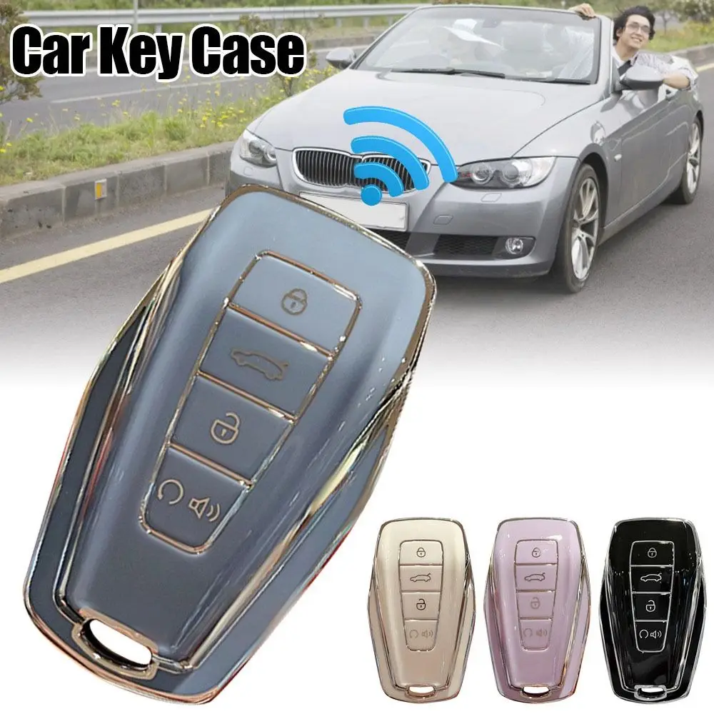 Soft TPU Remote Key Case Key Protector Holder Car Key Case for Geely/Coolray 2019-2020/Atlas/Boyue NL3/Emgrand X7 EX7 SUV GT