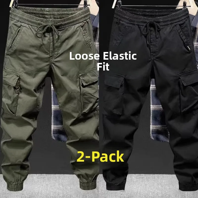Men's Casual Cotton Work Trousers Spring Autumn Multi-Pocket Anti-Scald  Welding Loose Wear-Resistant Dirty Long Pants