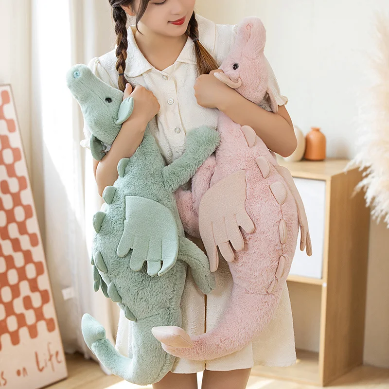 30-90cm Giant Coloful Evil Snow Dragon Plush Toy Stuffed Pterodactyl Dinos Flying Wings White Dragons Plushie Doll for Boy Gifts