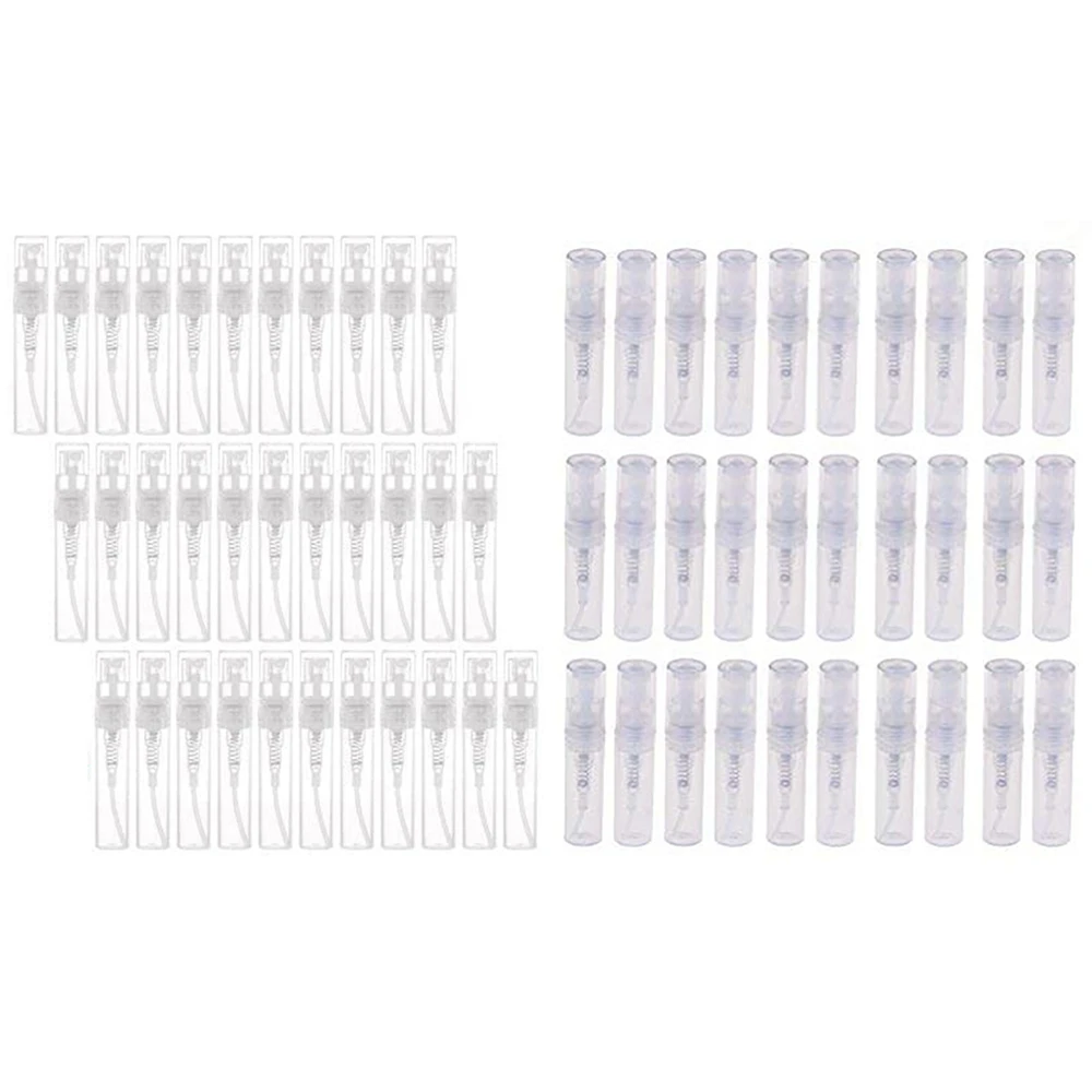 

320Pcs Transparent Empty Spray Bottles Plastic Refillable Container Empty Cosmetic Containers - 120Pcs 3Ml & 200Pcs 2Ml