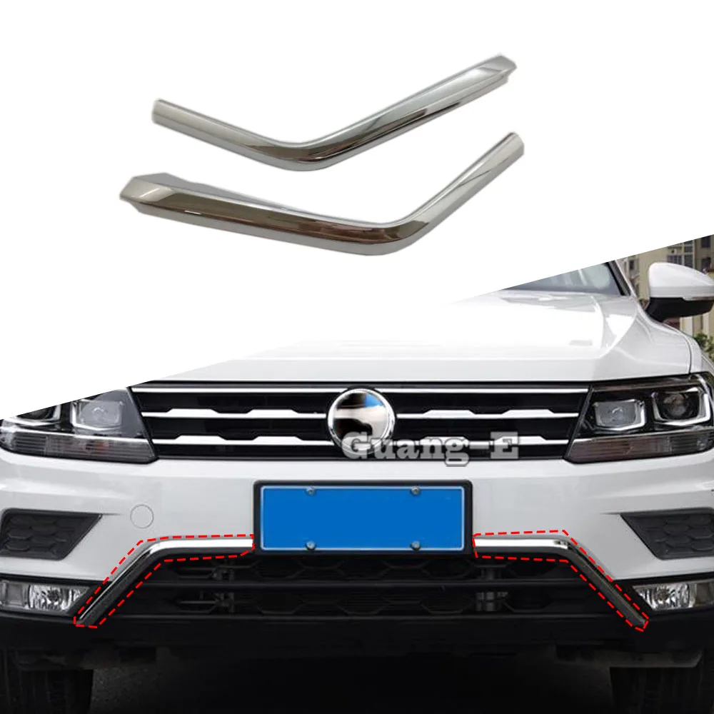 

Хромированная решетка для Volkswagen VW Tiguan L MK2 2016 2017 2018 2019 2020 ABS, передняя Верхняя решетка гриля, рамка для номерного знака, бампер