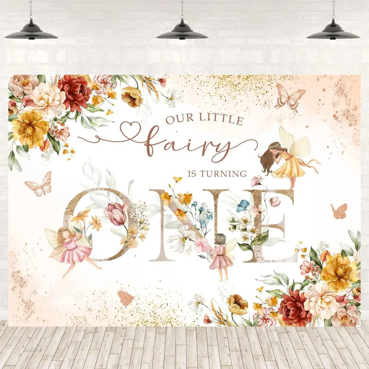 妖精-女の子のための誕生日の背景,魔法の小道,花のモチーフ,庭の誕生日パーティーの装飾,