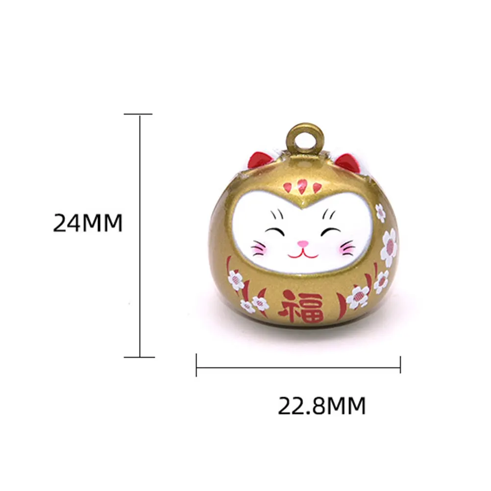 النحاس فورتشن القط أجراس قلادة اليابانية ختم جرس شنقا ديكور المحمولة قابلة لإعادة الاستخدام لحقيبة الظهر زي سوار هدية السنة الجديدة