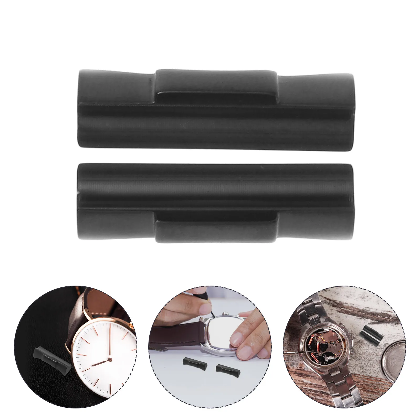 

2 шт. 20-миллиметровые черные металлические адаптеры для концевых звеньев браслета часов - сменные соединители, совместимые с корпусами Rolex Submariner и Daytona