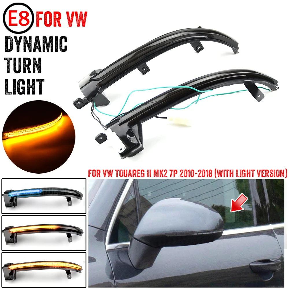 

For VW Touareg II MK2 7P 2010-2018 (with light version) 2X Led Dynamic Side Mirror Blinker Lights