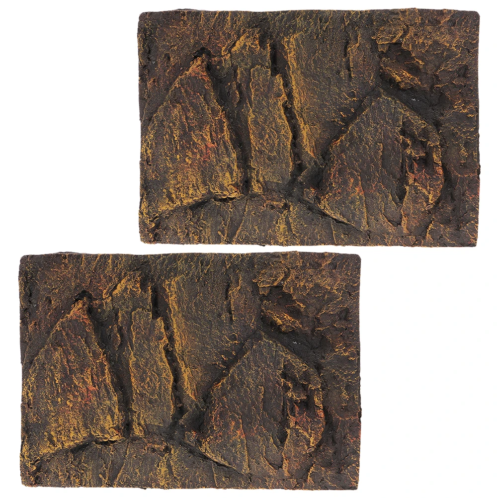 

2 Pcs Terrarium Turtle Tank Decorative Board Reptile Background Aquarium Décor Backgrounds